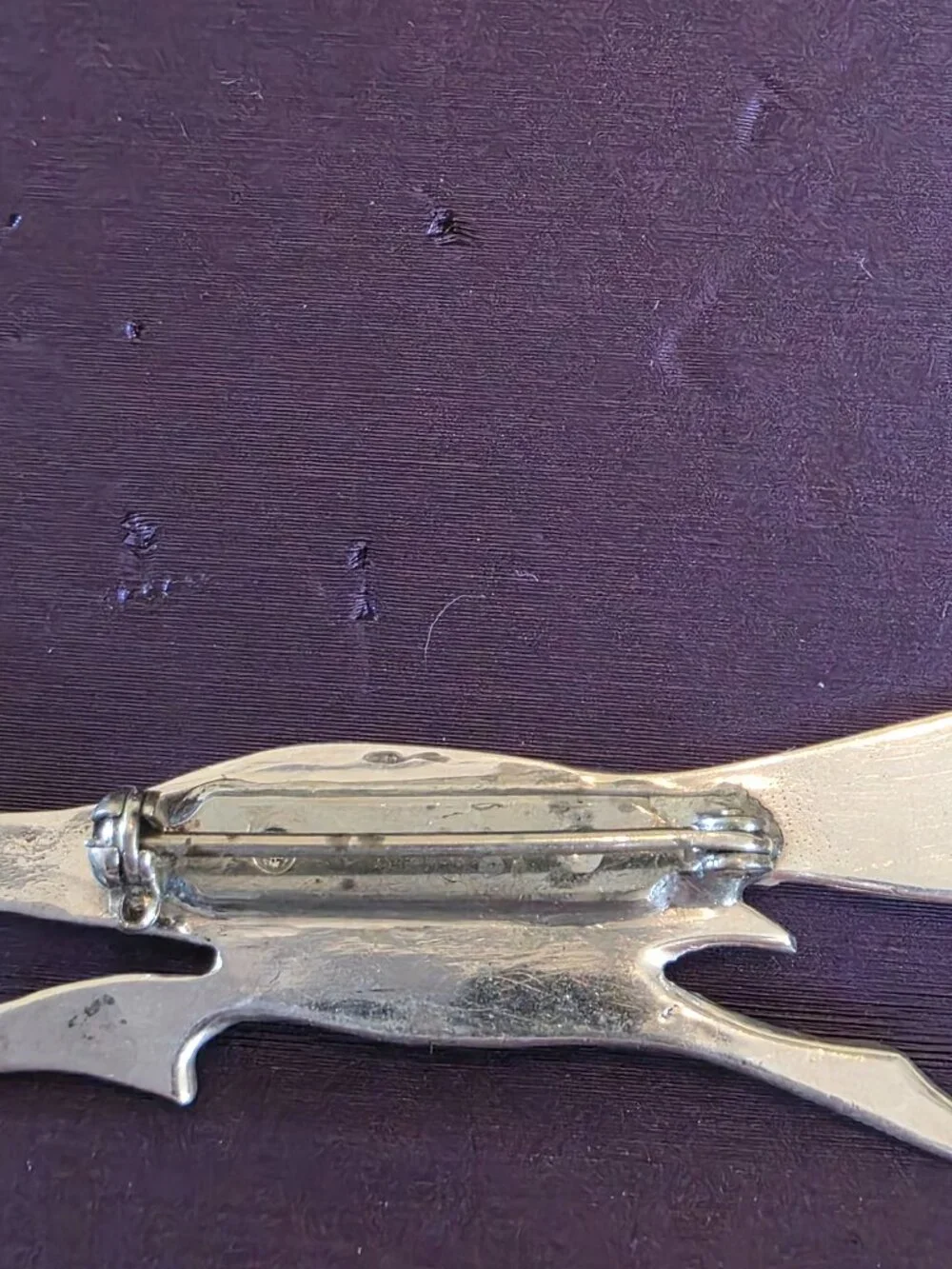 Vintage Handcrafted Sterling Silver ROADRUNNER Pin Gemstone Eye Accent